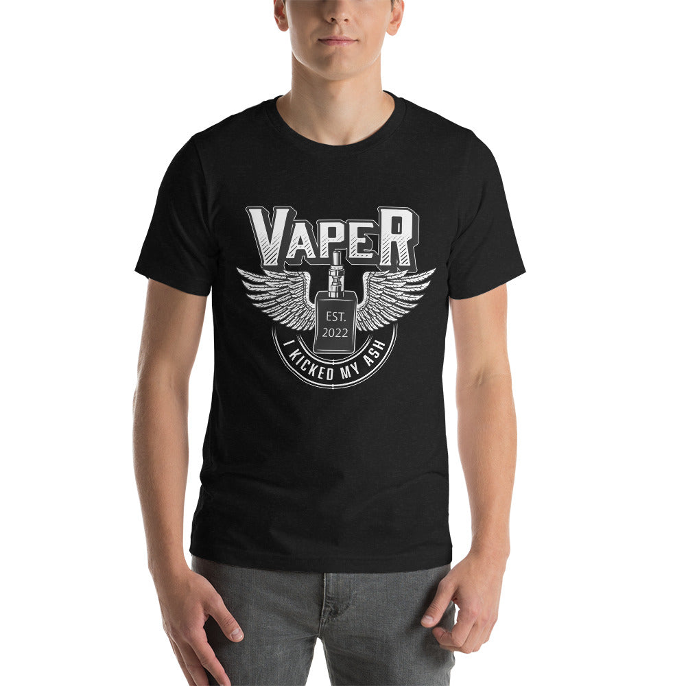 I Kicked My Ash - Vaper Established 2022 - Short-Sleeve Unisex T-Shirt
